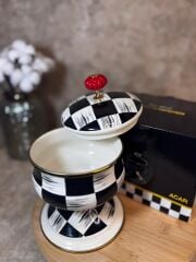 AYAKLI DAMA DESEN EMAYE DRAJELİK/KAVANOZ