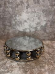 2'Lİ AYNALI BONCUK YUVARLAK  METAL TEPSİ/ORGANİZER