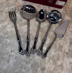 NEHİR PASLANMAZ ÇELİK 5 PARÇA SERVİS SETİ