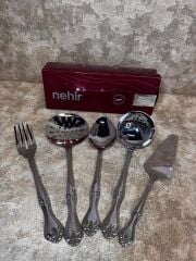 NEHİR PASLANMAZ ÇELİK 5 PARÇA SERVİS SETİ