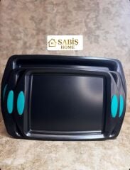 3'LÜ SLİKON SAPLI FIRIN TEPSİ SETİ