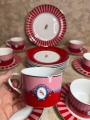 6 KİŞİLİK 19 PARÇA PORSELEN ÇAY/KAHVALTI SETİ