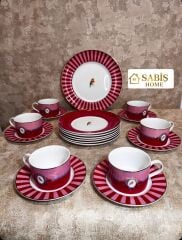 6 KİŞİLİK 19 PARÇA PORSELEN ÇAY/KAHVALTI SETİ