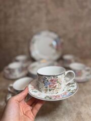 6 KİŞİLİK 19 PARÇA PORSELEN ÇAY/KAHVALTI SETİ