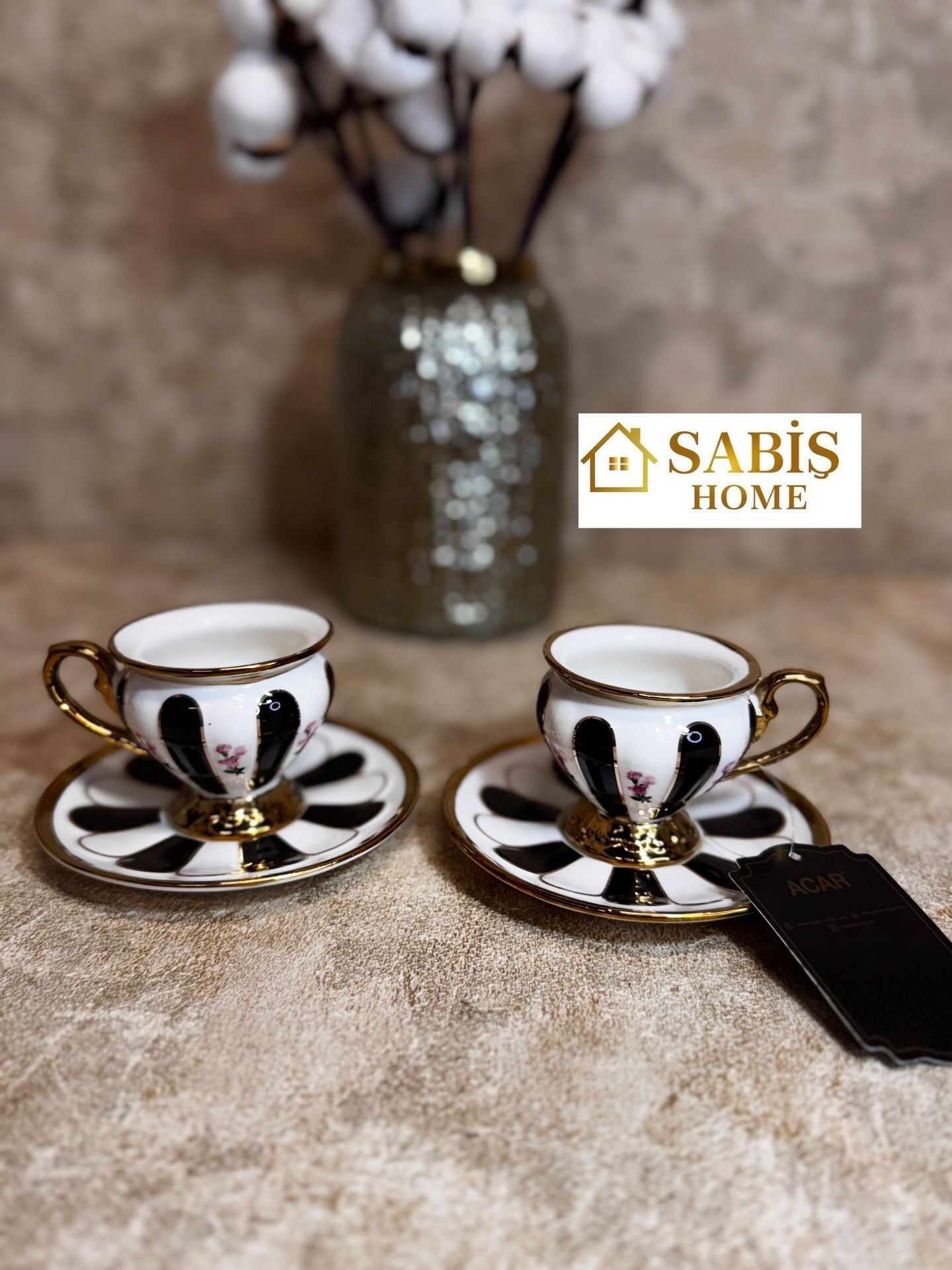 Acar 2'li Porselen Kahve Fincan Seti