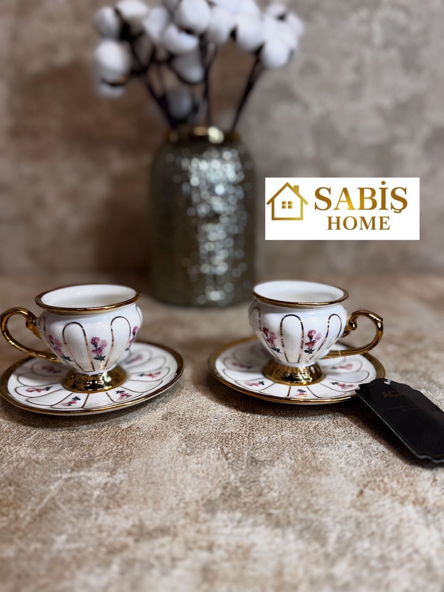 Acar 2'li Porselen Kahve Fincan Seti