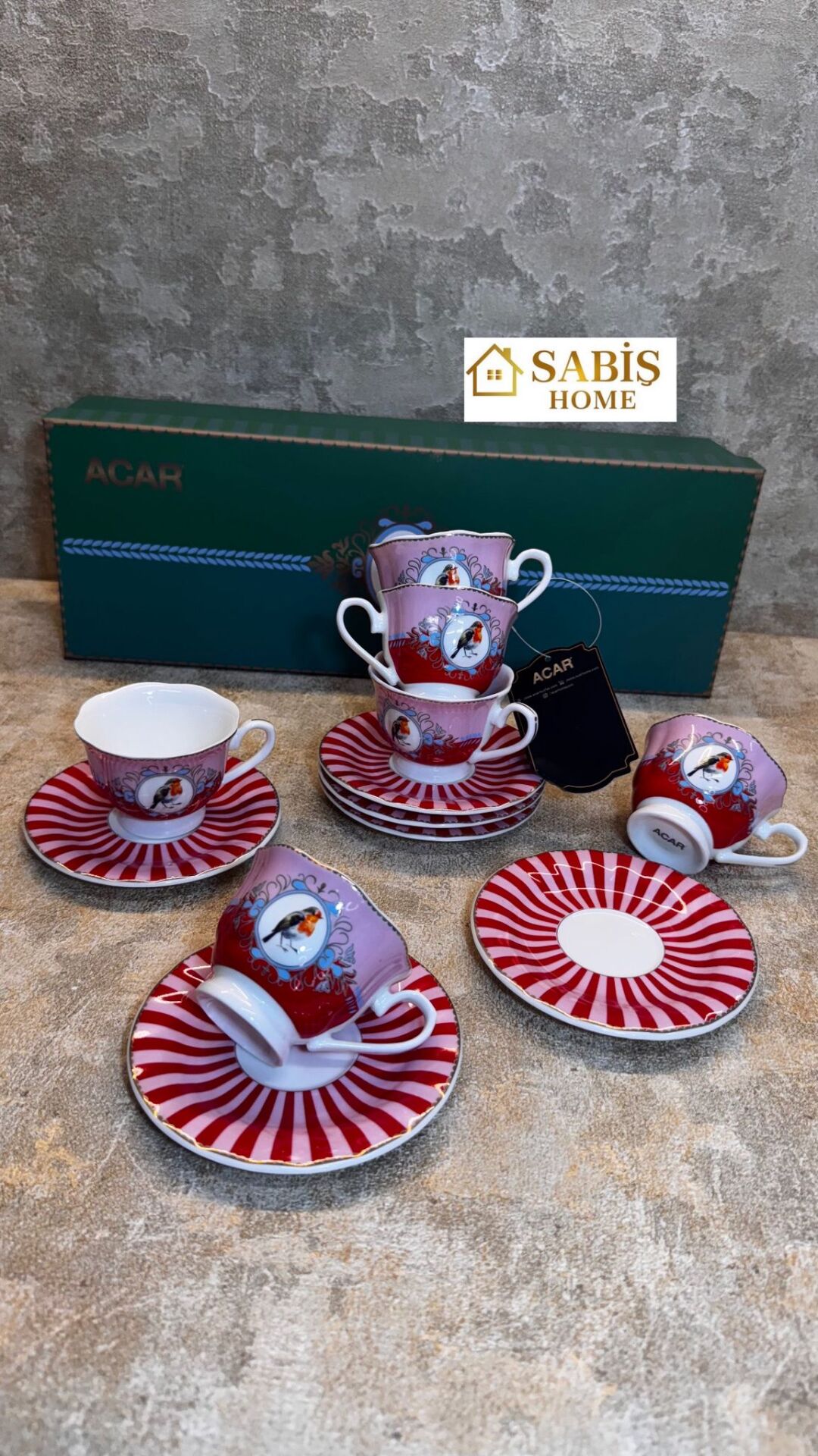 6'lı Porselen Kahve Fincan Takımı