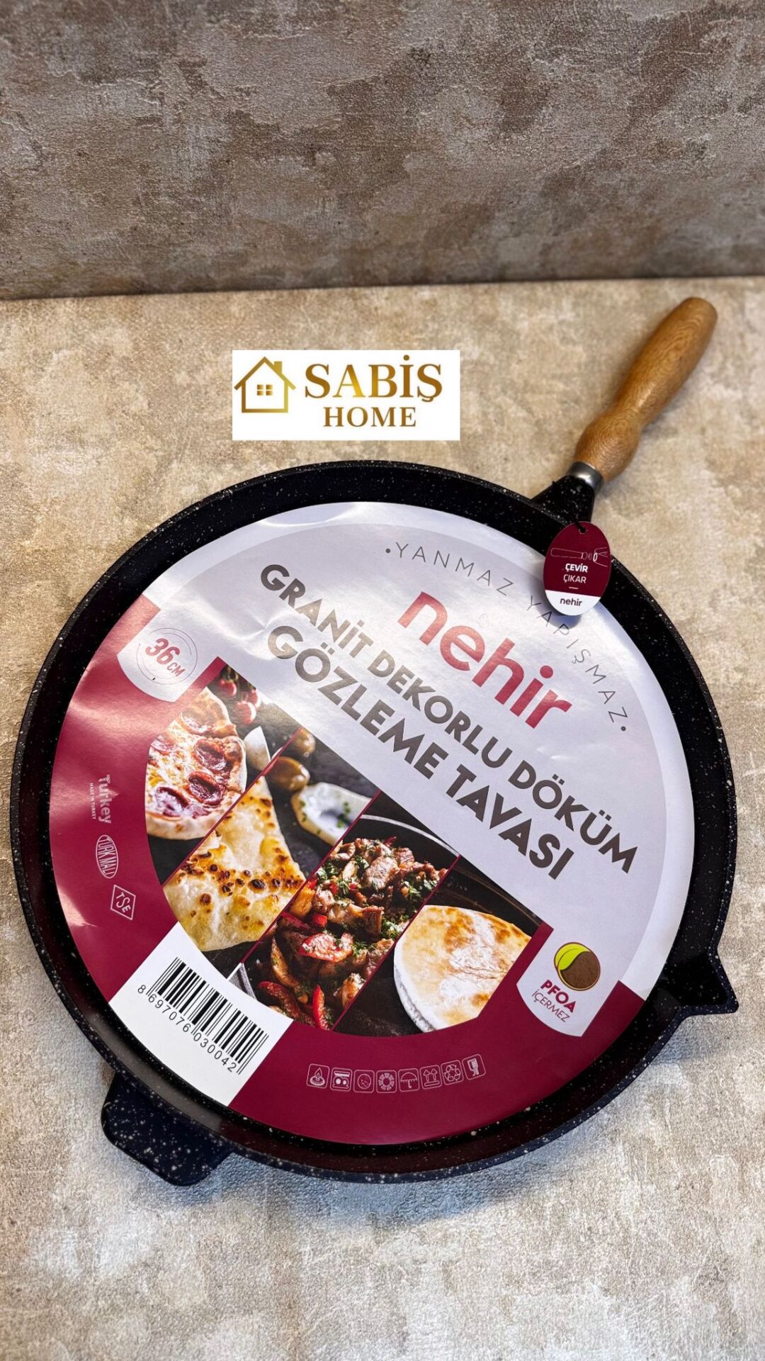 36 CM Döküm Tava (Sapı çıkarılıp fırına girer.)