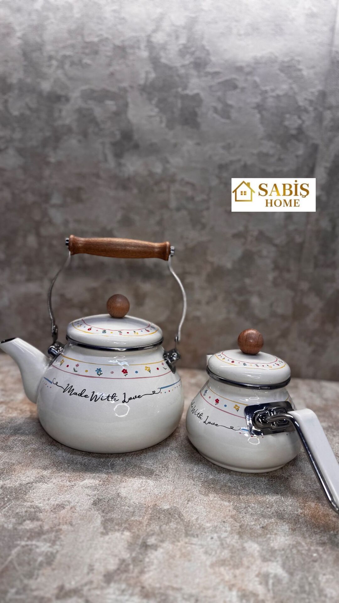 Büyük Boy Emaye Çaydanlık Takımı