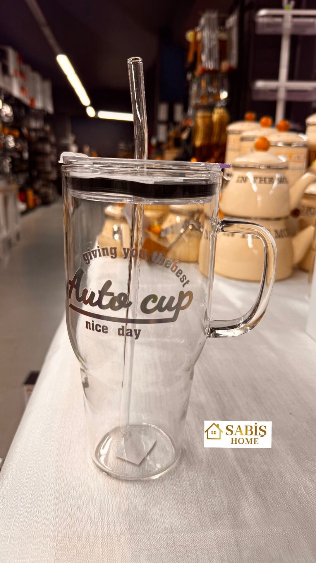 1200 ML PİPETLİ CAM KUPA