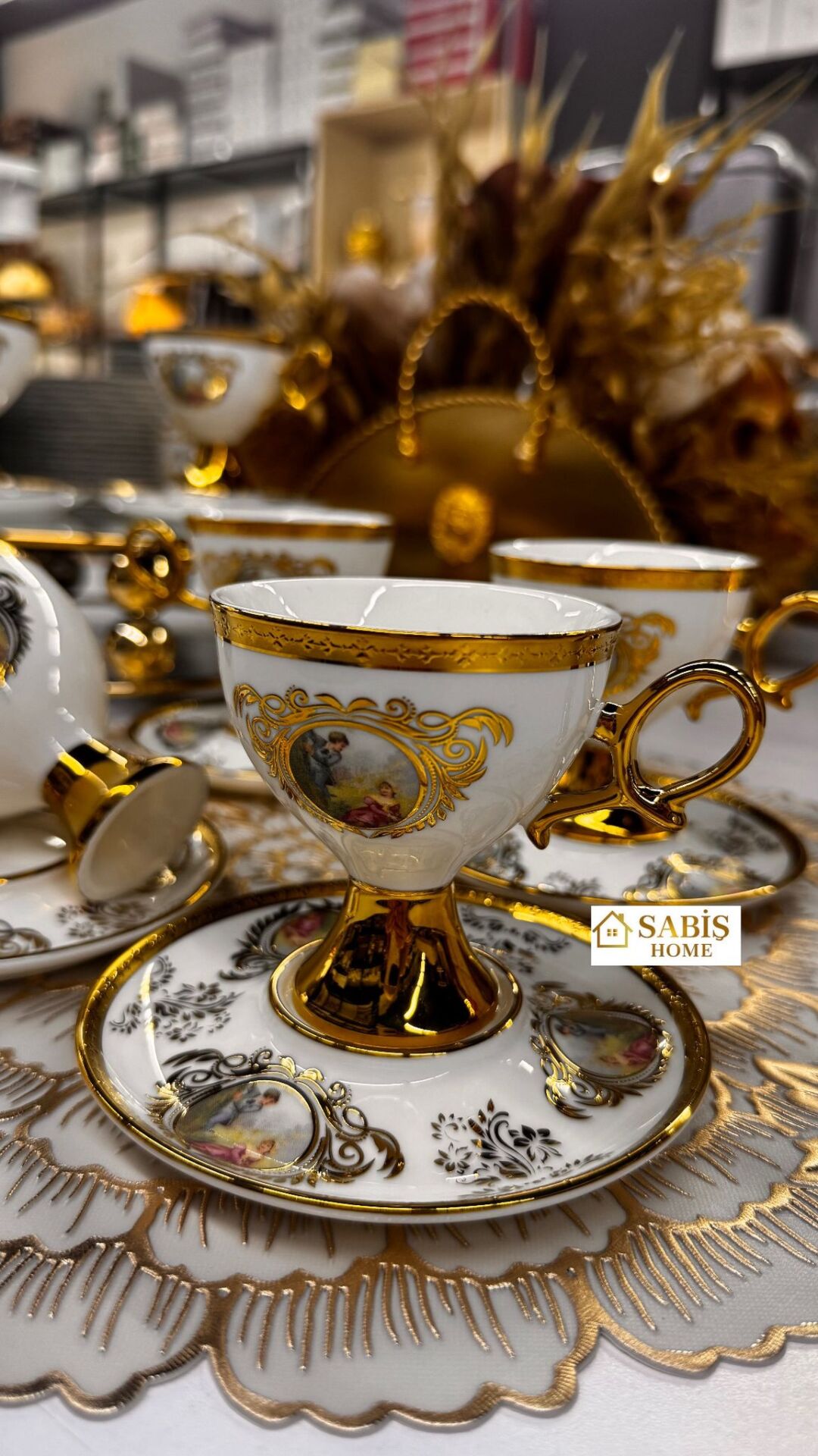 6 Kişilik Porselen Kahve Fincan Seti