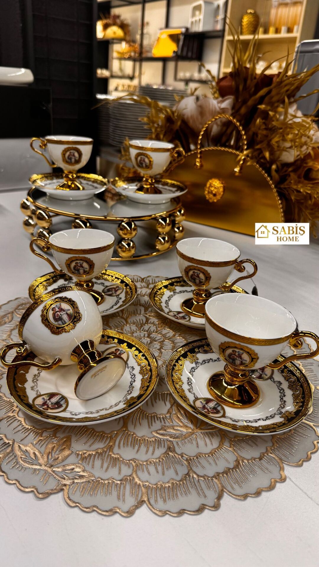 6 Kişilik Porselen Kahve Fincan Seti