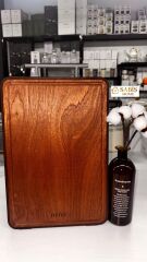 ABANOZ AĞACI ÇİFT TARAFLI ÇELİK/AHŞAP KESME TAHTASI