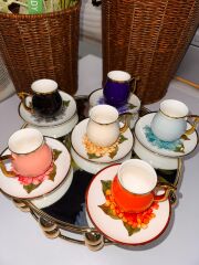 6 Kişilik Porselen Kahve Fincan Seti