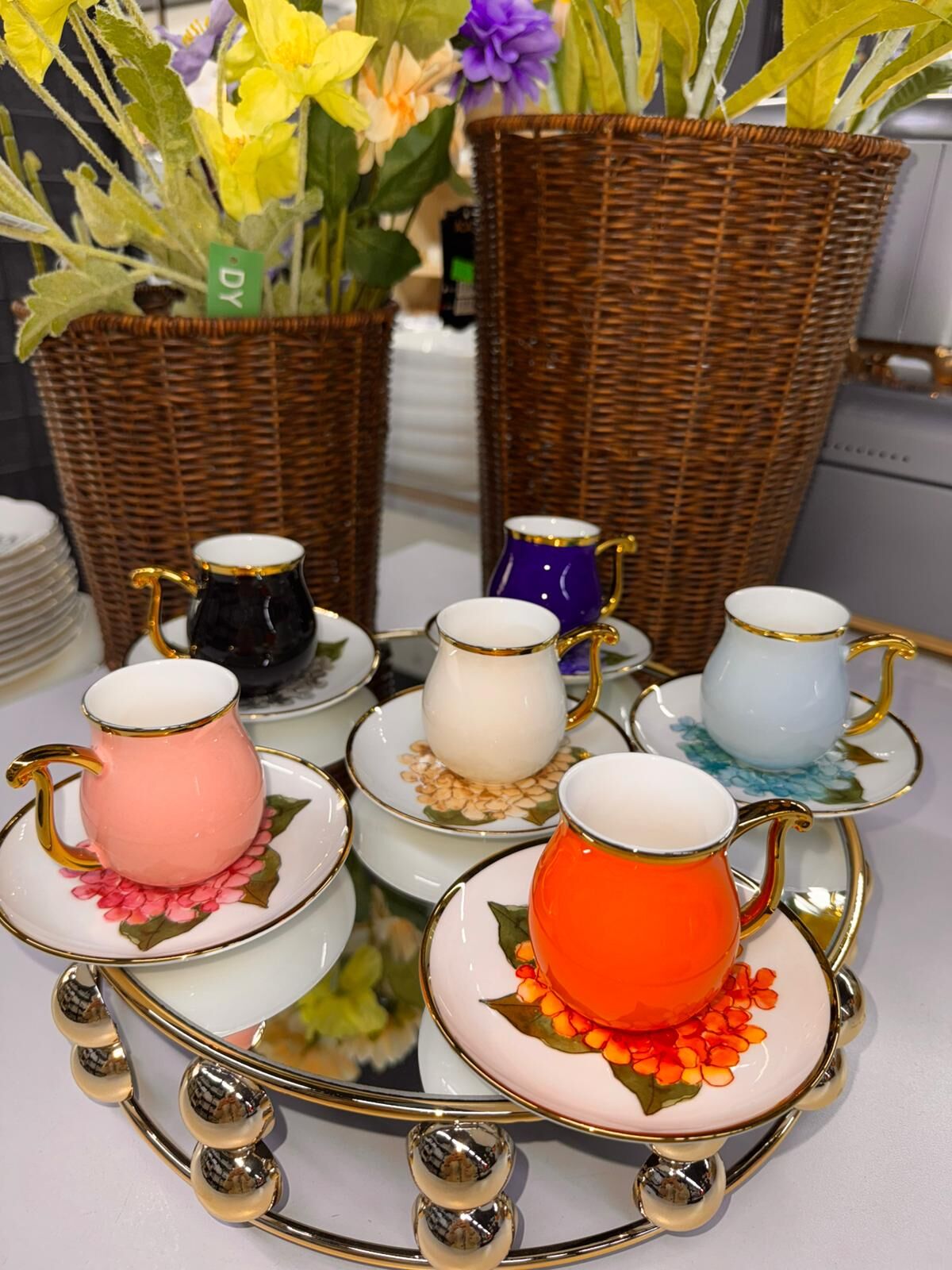 6 Kişilik Porselen Kahve Fincan Seti