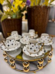 6 Kişilik Porselen Kahve Fincan Seti